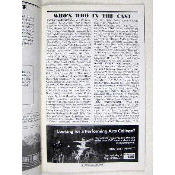 Pipeline Playbill July 2017 Dominique Morisseau Tosha Lawrence Morocco Omari - Picture 5 of 6